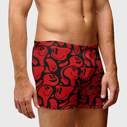 Трусы-боксеры мужские Красные смайлы, цвет: 3D-принт — фото 2