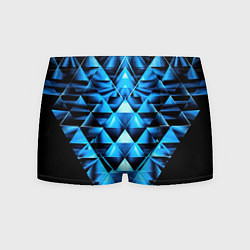 Трусы-боксеры мужские Синие абстрактные ромбики, цвет: 3D-принт