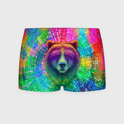 Трусы-боксеры мужские Цветной медведь, цвет: 3D-принт