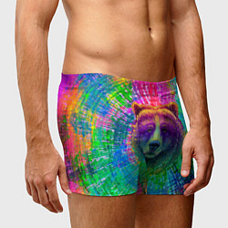 Трусы-боксеры мужские Цветной медведь, цвет: 3D-принт — фото 2