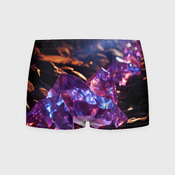 Трусы-боксеры мужские Фиолетовые комические камни, цвет: 3D-принт