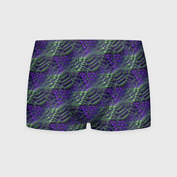 Трусы-боксеры мужские Фиолетово-зеленые ромбики, цвет: 3D-принт