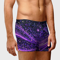 Трусы-боксеры мужские Фиолетовые сверкающие абстрактные волны, цвет: 3D-принт — фото 2