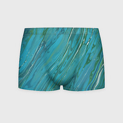 Трусы-боксеры мужские Жидкая текстура оттенков морской волны, цвет: 3D-принт