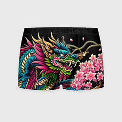 Трусы-боксеры мужские Irezumi - Japanese dragon ai art, цвет: 3D-принт