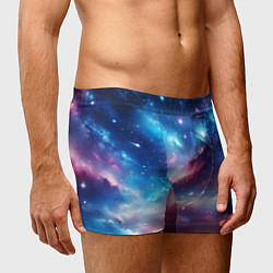Трусы-боксеры мужские Розово-голубой космический пейзаж, цвет: 3D-принт — фото 2
