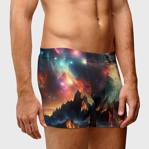 Мужские трусы Space landscape with mountains / 3D-принт – фото 3