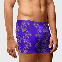Трусы-боксеры мужские Контурные цветы на фиолетовом фоне, цвет: 3D-принт — фото 2