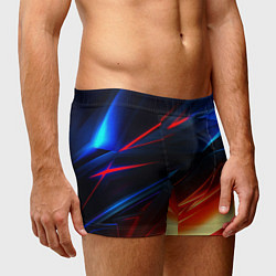 Трусы-боксеры мужские Geometry stripes neon steel, цвет: 3D-принт — фото 2