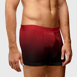 Трусы-боксеры мужские Красно-чёрный градиент в полоску, цвет: 3D-принт — фото 2
