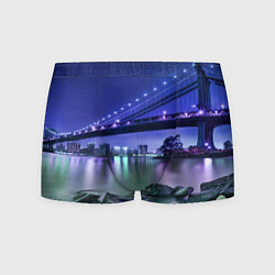 Трусы-боксеры мужские Вечерняя Америка - мост, цвет: 3D-принт