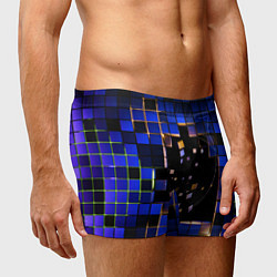 Трусы-боксеры мужские Окно в пространство - синие кубы, цвет: 3D-принт — фото 2