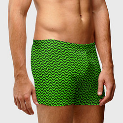 Трусы-боксеры мужские Искажённые полосы кислотный зелёный, цвет: 3D-принт — фото 2