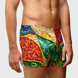 Трусы-боксеры мужские Яркая мозаика с разноцветным абстрактным узором и, цвет: 3D-принт — фото 2