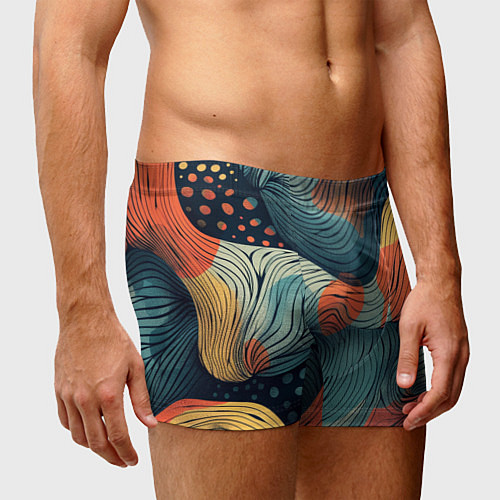 Мужские трусы Волны линиями / 3D-принт – фото 3