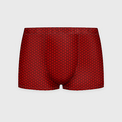 Трусы-боксеры мужские Арабский узор красного цвета на чёрном фоне, цвет: 3D-принт