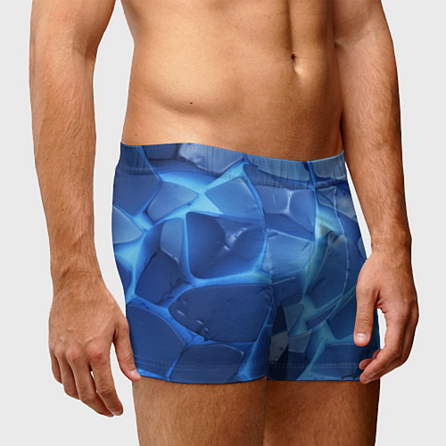 Мужские трусы Синие ледяные плиты с разломом / 3D-принт – фото 3