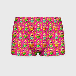 Мужские трусы Щенята и летний вайб паттерн