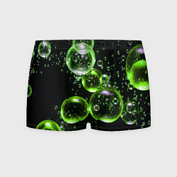 Трусы-боксеры мужские Зеленые пузыри на черном, цвет: 3D-принт