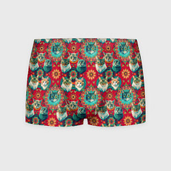 Мужские трусы Мандала с кошачьим орнаментом