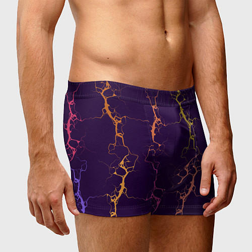 Мужские трусы Молнии на пурпурном / 3D-принт – фото 3
