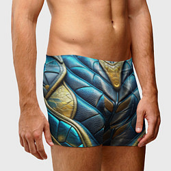 Трусы-боксеры мужские Объемная синяя текстурная кожа, цвет: 3D-принт — фото 2
