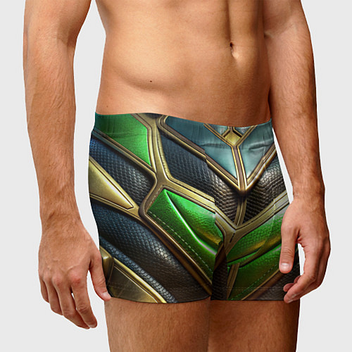 Мужские трусы Футуристичная объемная текстура из кожи / 3D-принт – фото 3