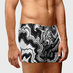 Трусы-боксеры мужские Черно-белая абстракция суминагаши, цвет: 3D-принт — фото 2