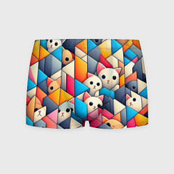 Мужские трусы Geometric pattern with kittens - ai art