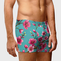 Трусы-боксеры мужские Ветка розовой сакуры, цвет: 3D-принт — фото 2