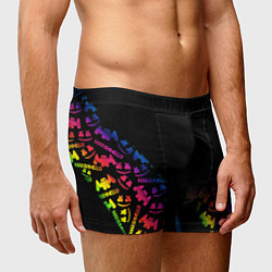 Трусы-боксеры мужские Marshmello neon dj, цвет: 3D-принт — фото 2
