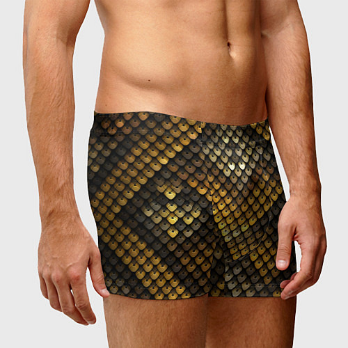 Мужские трусы Кольчуга - металлическая чешуя змеи / 3D-принт – фото 3