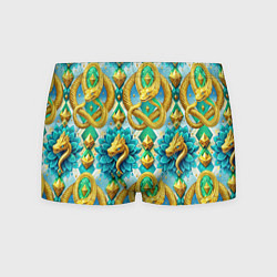 Мужские трусы Золотистые змеи и цветы