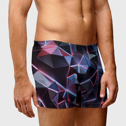 Мужские трусы Неоновые геометрические плиты / 3D-принт – фото 3