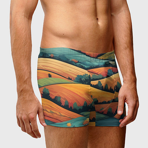 Мужские трусы Поля луга / 3D-принт – фото 3