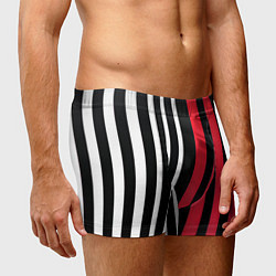 Трусы-боксеры мужские Вертикальные полосы триколор красный, цвет: 3D-принт — фото 2