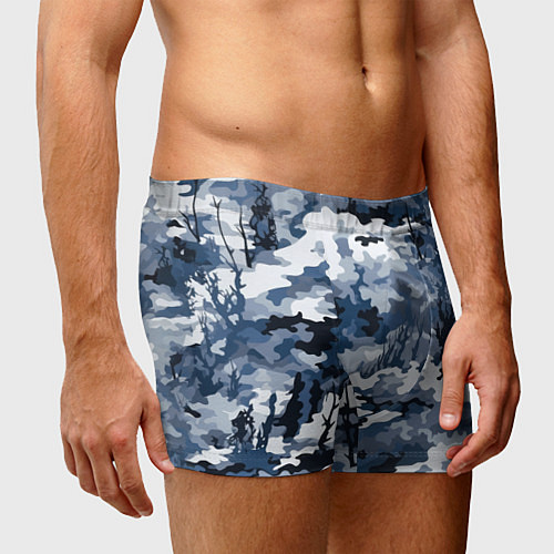 Мужские трусы Камуфляж серо синий / 3D-принт – фото 3