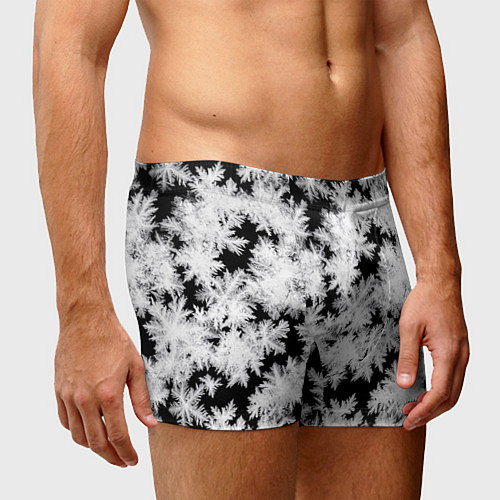 Мужские трусы Снежинки на стекле / 3D-принт – фото 3