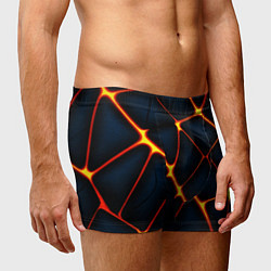 Трусы-боксеры мужские Каменный разлом с лавой, цвет: 3D-принт — фото 2