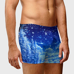Трусы-боксеры мужские Заснеженный лес, цвет: 3D-принт — фото 2