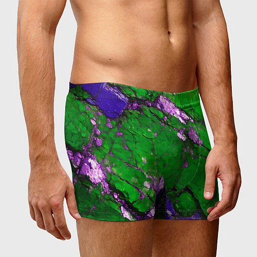 Мужские трусы A purple mineral in a green stone / 3D-принт – фото 3