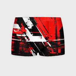 Мужские трусы Diagonal black and white stripes on a red backgrou