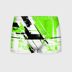 Трусы-боксеры мужские Diagonal black and green stripes on a white backgr, цвет: 3D-принт