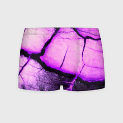 Трусы-боксеры мужские Трещины на абстрактном фиолетовом фоне, цвет: 3D-принт