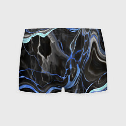 Мужские трусы Синие флюиды на чёрном фоне