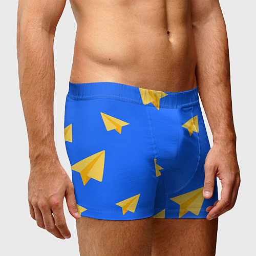 Мужские трусы Желтый самолетик / 3D-принт – фото 3