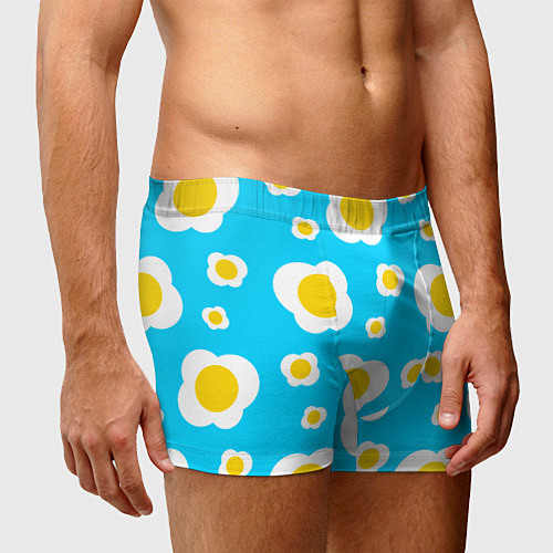 Мужские трусы Яичница голубая / 3D-принт – фото 3