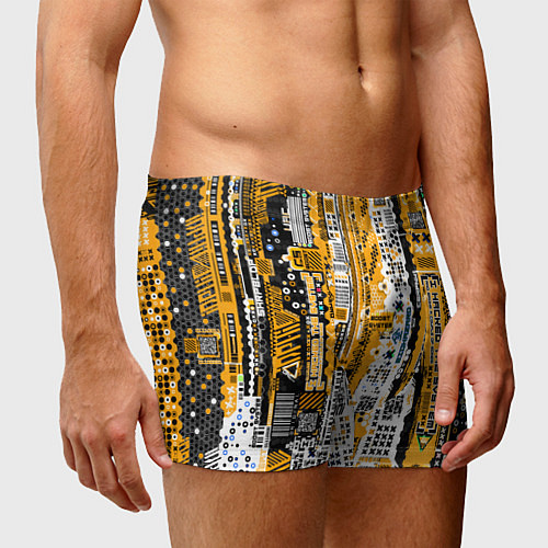 Мужские трусы Cyberpunk pattern yellow / 3D-принт – фото 3