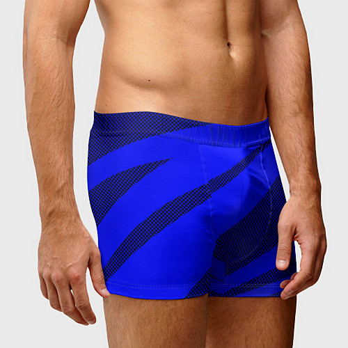 Мужские трусы Синий ультрамарин полосы абстракция / 3D-принт – фото 3