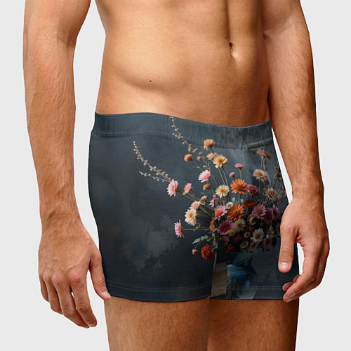 Мужские трусы Натюрморт с букетом / 3D-принт – фото 3